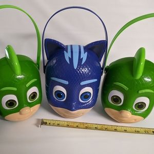 PJ Masks candy baskets(3) As pictured 2 Gekko and 1 Catboy. All 3 In Excellent